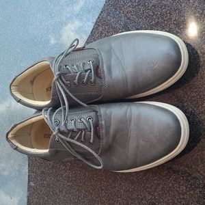 Robert David Dalton Mens size 8.5 gray leather lace up dress shoes